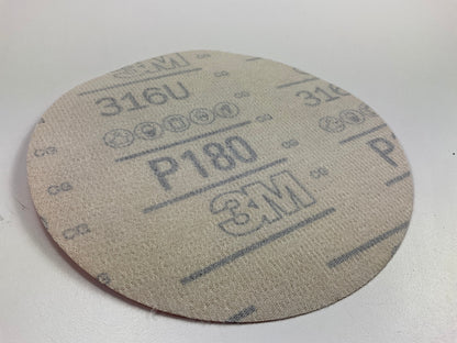 Pack Of 49 - 3M 01222 Red Abrasive Hookit Sanding Discs - 6'', P180 Grit