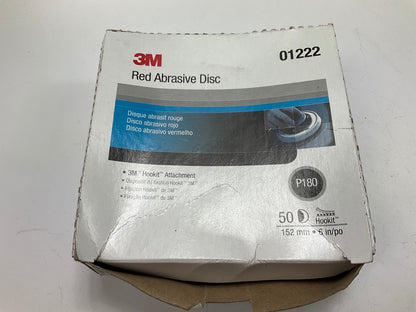 3M 01222 Red Abrasive Hookit Sanding Disc 6 Inch P180 Grit (50 Discs/Box)