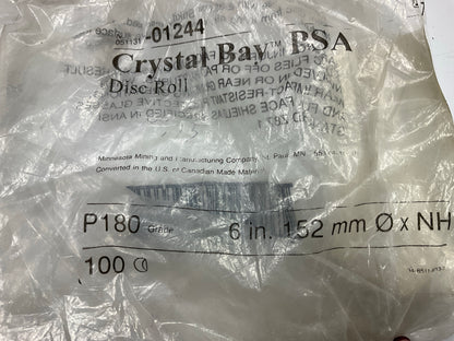 3M 01244 PSA 6'' P180 Grit 180 Grit Sanding Abrasive Discs - 100 / Roll