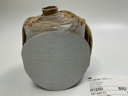 3M 01250 PSA 80 Grit Sanding Discs, 5'' Diameter, 80 Grade, Pack Of 100