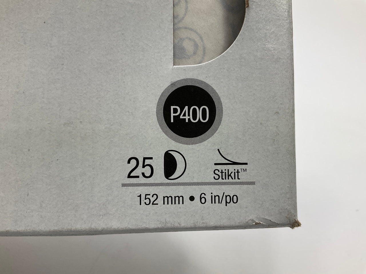 3M 01251 Red Abrasive Stikit Sanding Disc, 6 In, P400 Grade, 25 Discs/pack