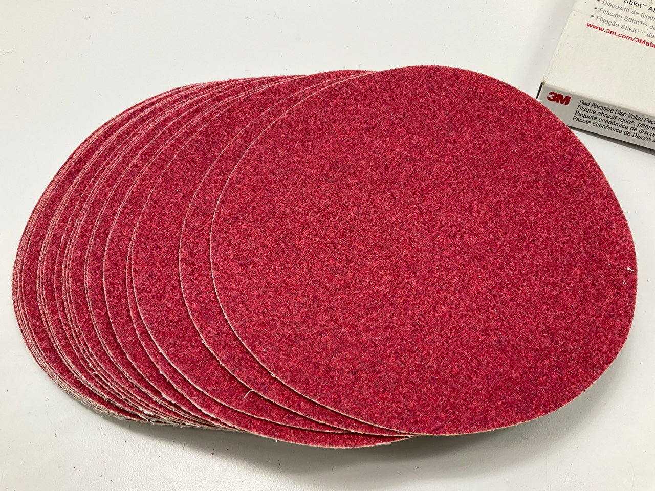 3M 01260 Red Stikit Sandpaper 6'' PSA Abrasive Discs P80 Grit, 25 Discs