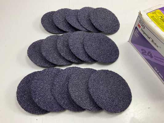 3M 01343 3'' 24-grit Coarse Abrasive Imperial Sanding Discs, Pack Of 15 Discs