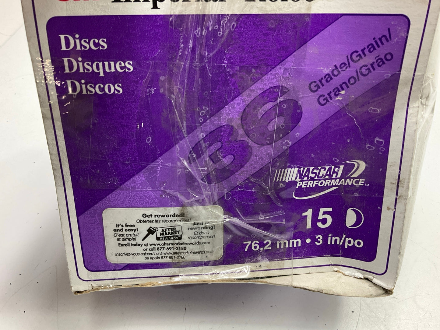 3M 01344 3'' Imperial Roloc Sanding Disc, 36 Grit, Pack Of 15 Discs