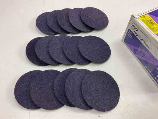 3M 01345 3'' Imperial Roloc Sanding Disc, 50 Grit, Pack Of 15 Discs