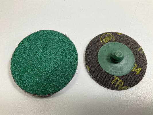3M 01396 Green Corps Roloc Disc, 2 In, 50 Grit Abrasive Sanding Discs