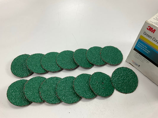 3M 01398 Green Corps Roloc 2'' Surface Prep Disc, 24 Grit - Pack Of 14 Discs