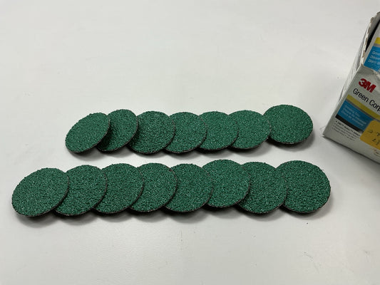 3M 01398 Green Corps Roloc 2'' Disc, 24 Grit - Pack Of 15 Discs