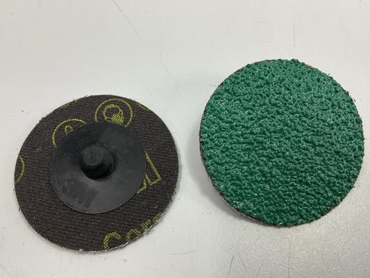 3M 01398 Green Corps Roloc 2'' Surface Prep Disc, 24 Grit - Pack Of 17 Discs