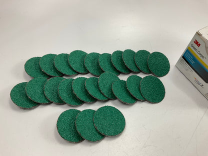 3M 01398 Green Corps Roloc 2'' Surface Prep Disc, 24 Grit - Pack Of 23 Discs