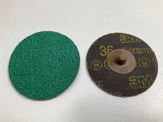 3M 01407 Green Corps Roloc Disc, TR, 3'' X 36 Grit, 24 Discs Total