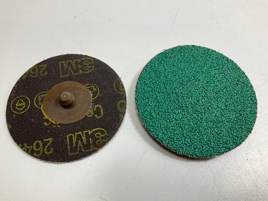 3M 01407 Green Corps Roloc Disc, TR, 3'' X 36 Grit, 25 Discs Total