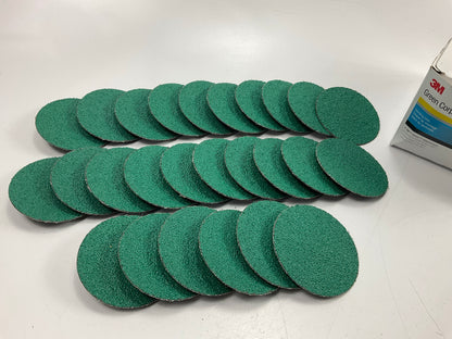 26 Discs - 3M 01407 Green Corps Roloc Sanding Disc, TR, 3'' X 36 Grit