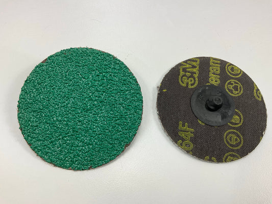 (24) Discs - 3M 01408 Green Corps Roloc 3'' Abrasive Sanding Disc, Coarse 24 Grit