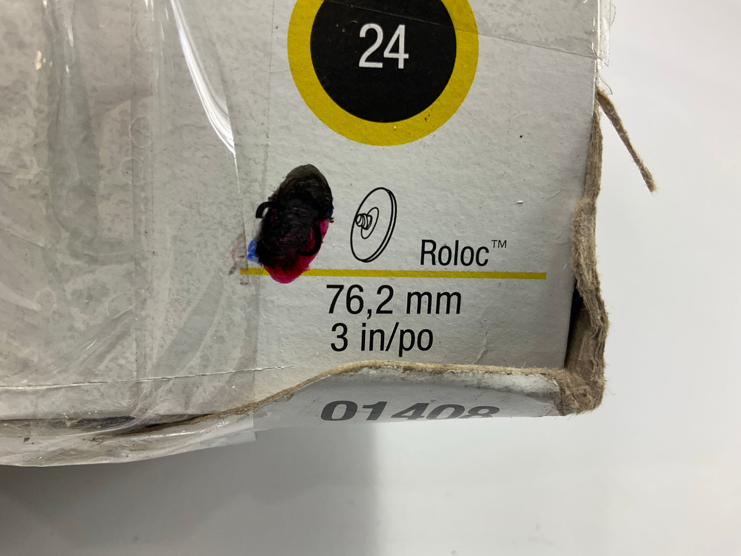 (24) Discs - 3M 01408 Green Corps Roloc 3'' Abrasive Sanding Disc, Coarse 24 Grit