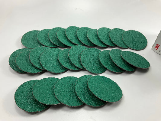 (25) Discs - 3M 01408 Green Corps Roloc 3'' Abrasive Sanding Disc, Coarse 24 Grit