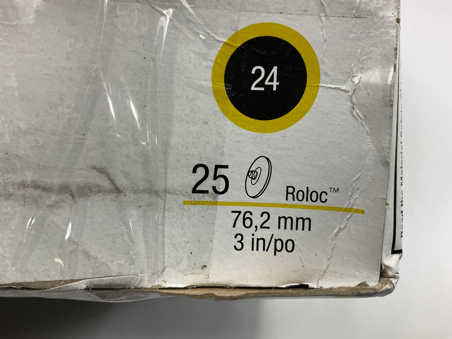 (25) Discs - 3M 01408 Green Corps Roloc 3'' Abrasive Sanding Disc, Coarse 24 Grit