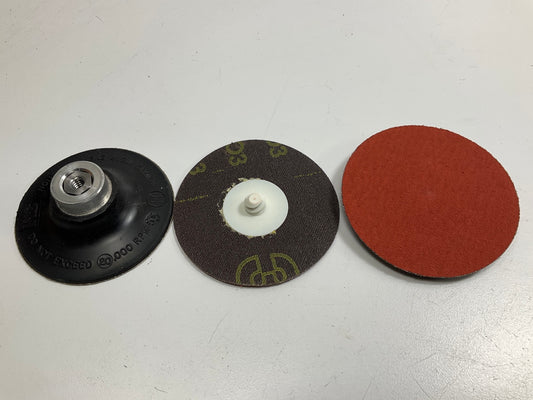3M 01410 3'' Brake Rotor Surfacing Surface Disc Starter Pack W/ Pad -  120 Grit