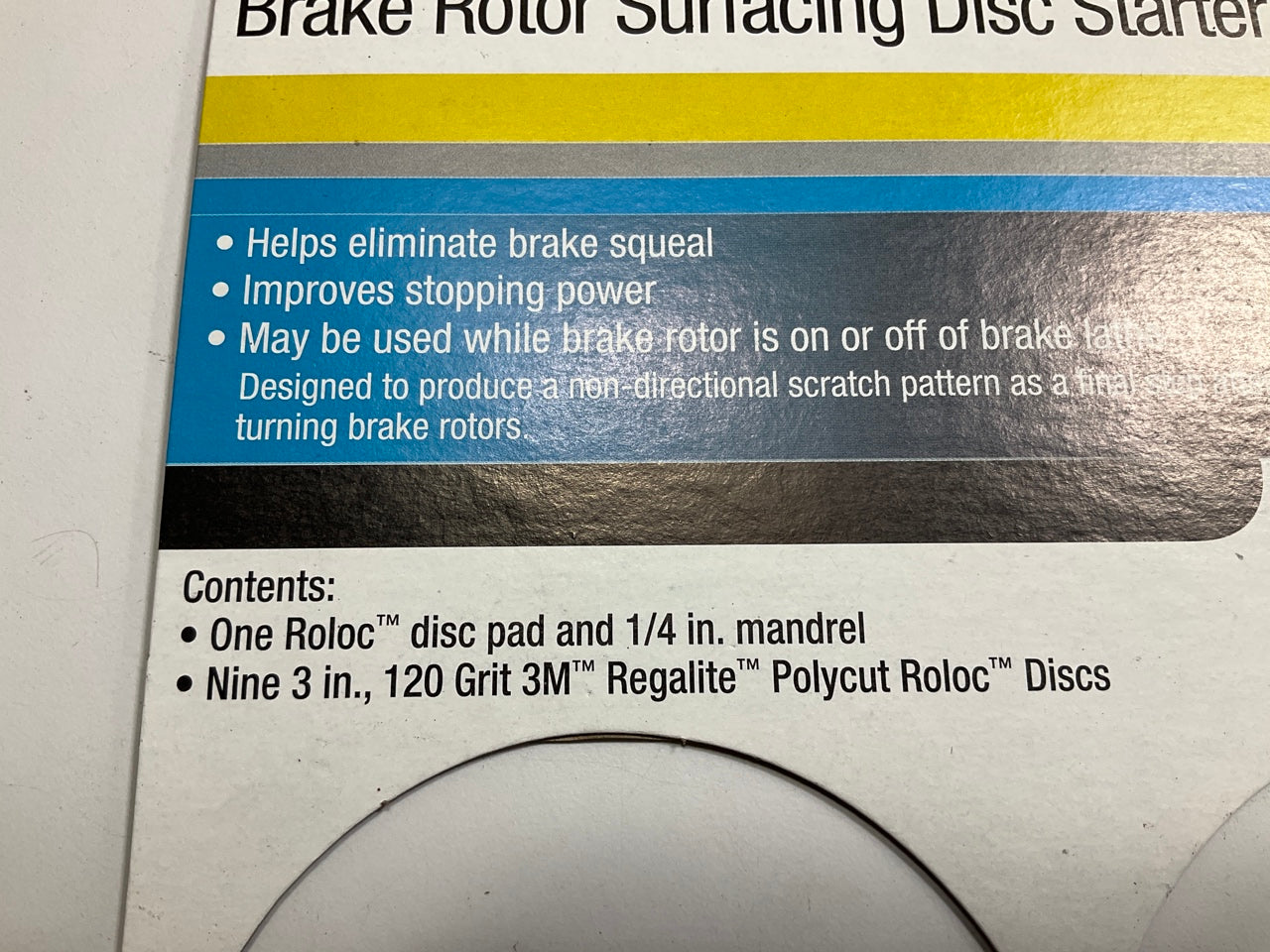 3M 01410 3'' Brake Rotor Surfacing Surface Disc Starter Pack W/ Pad -  120 Grit