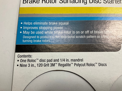 3M 01410 3'' Brake Rotor Surfacing Surface Disc Starter Pack W/ Pad -  120 Grit