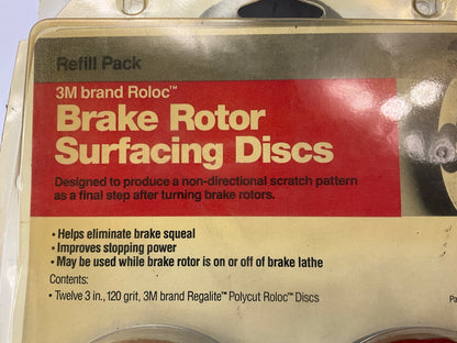 OPEN BOX - 12 Pack - 3M 01411 Roloc Brake Rotor Surface Discs 3'' 120 Grit