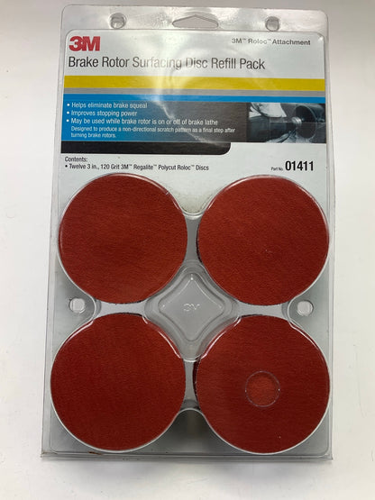 12 Pack - 3M 01411 Roloc Brake Rotor Surface Conditioning Discs 3'' P120 120 Grit