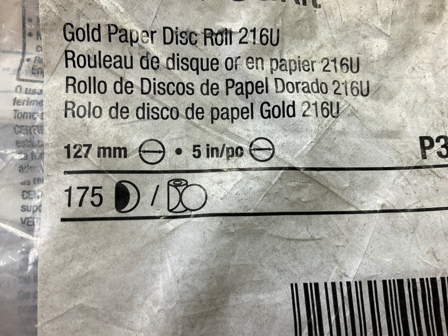 3M 01420 Stikit Gold 5'' P320 320 Grit Sanding Abrasive Disc Roll (175 Discs)