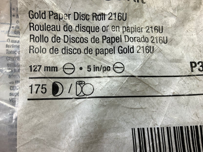 3M 01420 Stikit Gold 5'' P320 320 Grit Sanding Abrasive Disc Roll (175 Discs)