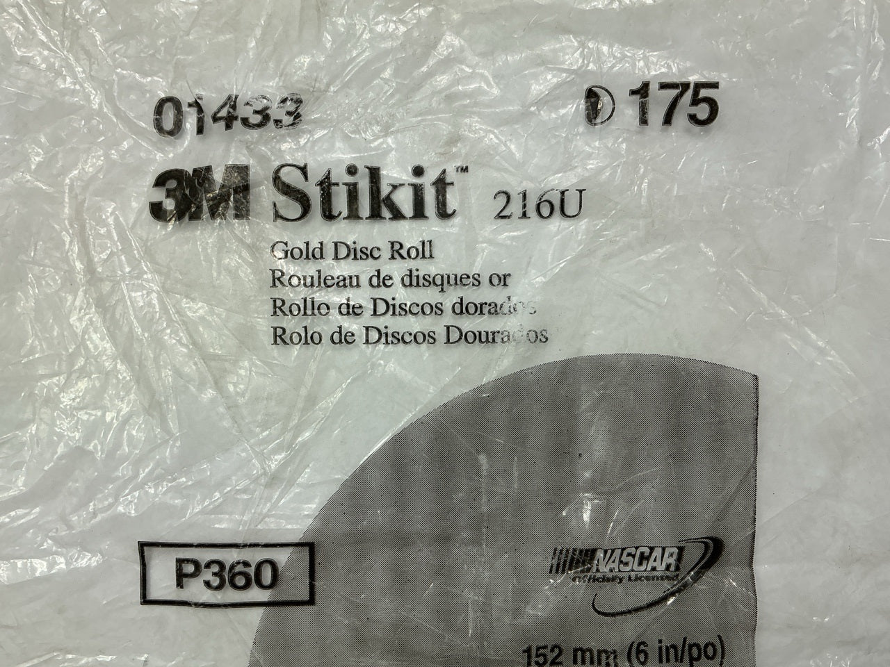 3M 01433 Stikit Sanding Discs, 6'' Diameter, P360 360 Grit, 175 Discs Total