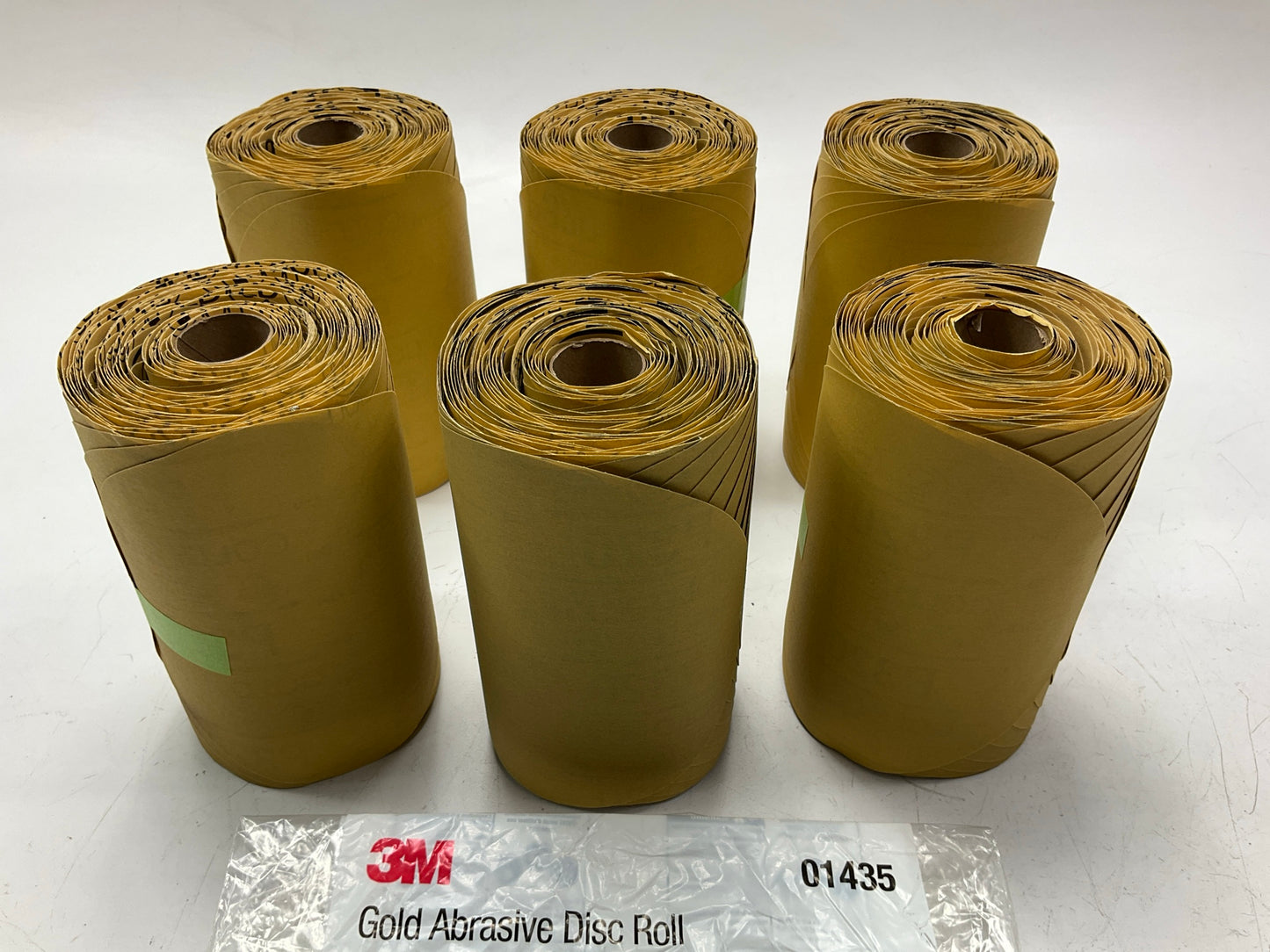 6 Rolls - 3M 01435 Stikit Gold Paper Disc Roll, 6'', P320 Grade, 175 Discs / Roll