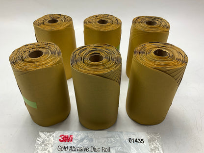 6 Rolls - 3M 01435 Stikit Gold Paper Disc Roll, 6'', P320 Grade, 175 Discs / Roll