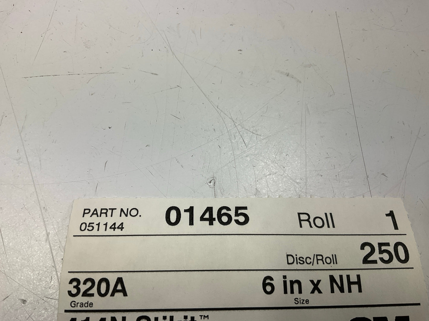 3M 01465 320A Grade 6'' Sanding Discs, 414N Stikit, 320 Grit, (250) Disc Roll