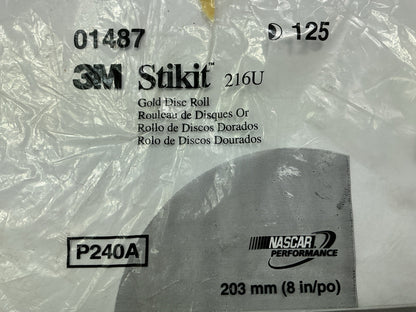 SOME DAMAGE SEE PHOTOS 3M 01487 Stikit Gold 8'' P240A Grit Disc Roll, 125 Discs