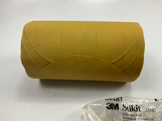 3M 01487 Stikit Gold 8'' P240A 240 Grit Sanding Disc Roll, 125 Discs
