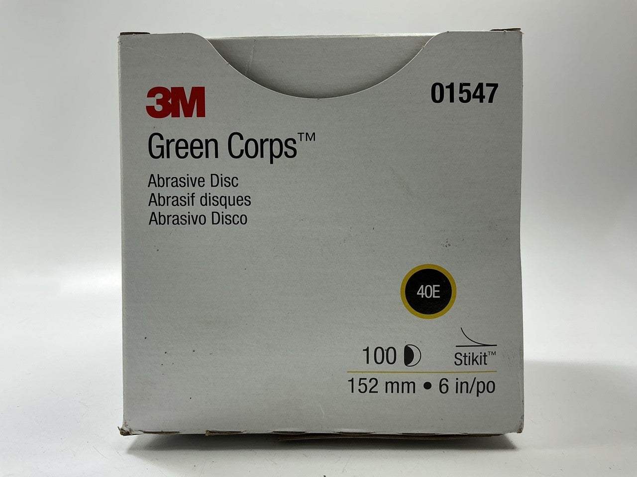 3M 01547 6'' Abrasive Sanding Discs, 40E 40 Grit, Box Of 100 Discs