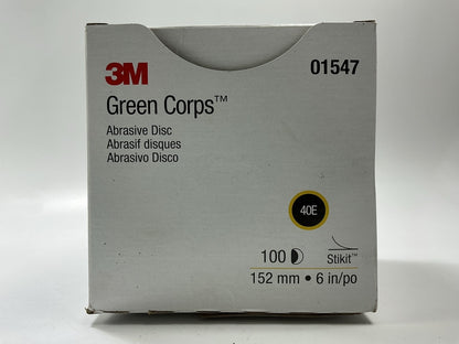 3M 01547 6'' Abrasive Sanding Discs, 40E 40 Grit, Box Of 100 Discs