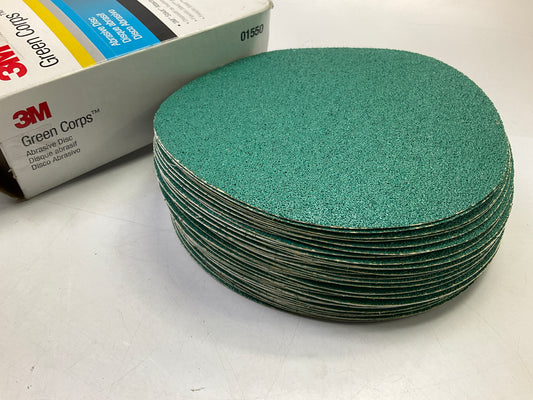 3M Green Corps 01550 251U 8'' Abrasive Sanding Discs, 40 Grit, 50 DISCS / BOX