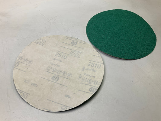 3M Green Corps 01550 251U 8'' Abrasive Sanding Discs, 40 Grit, 50 DISCS / BOX