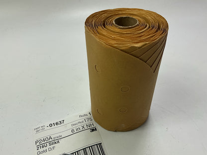 3M 01637 Stikit Gold 6'' P240A 240 Grit Dust-Free Disc Roll, 175 Discs Total
