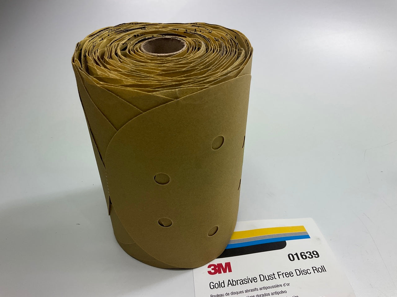3M 01639 Stikit Gold Dust Free Sanding Disc 6'', P180 Grit, Roll Of (175 Discs)