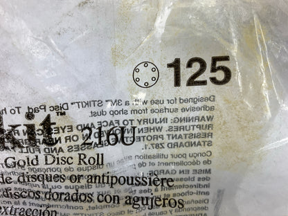 3M 01643 Stikit Gold Abrasive Sanding Disc Roll Dust Free, 6 In, P80, 125 Discs