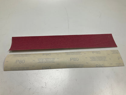 3M 01679 Red Abrasive Stikit 2-3/4''x16-1/2'' 80 Grit Sanding File Sheets, 25 Pcs