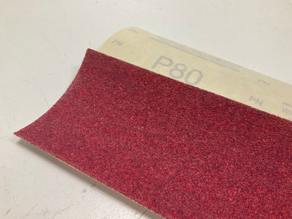 3M 01679 Red Abrasive Stikit 2-3/4''x16-1/2'' 80 Grit Sanding File Sheets, 25 Pcs
