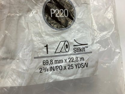 3M Stikit 01684, Abrasive Sheet Roll, 2-3/4 In W X 25 Yards, P220 Grit