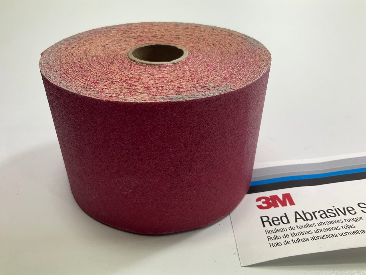 3M 01687 Stikit Red Abrasive PSA Sheet Sandpaper Roll P120 Grit 2-3/4'' X 25 Yd
