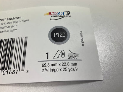 3M 01687 Stikit Red Abrasive PSA Sheet Sandpaper Roll P120 Grit 2-3/4'' X 25 Yd
