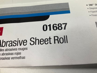 3M 01687 Stikit Red Abrasive PSA Sheet Sandpaper Roll P120 Grit 2-3/4'' X 25 Yd