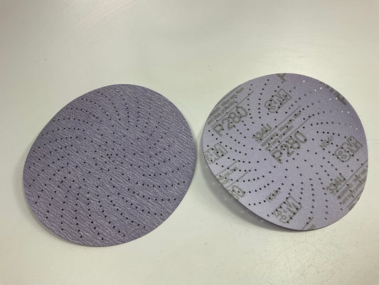 (35 Discs Total) 3M 01813 Purple Clean Sanding 6'' Discs P280, 280 Grit, Hookit