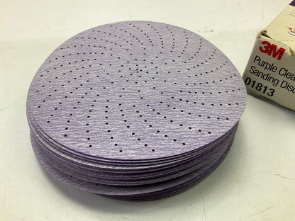 3M 01813 Purple Clean Sanding 6'' Discs P280, 280 Grit, Hookit (49 Discs Total)