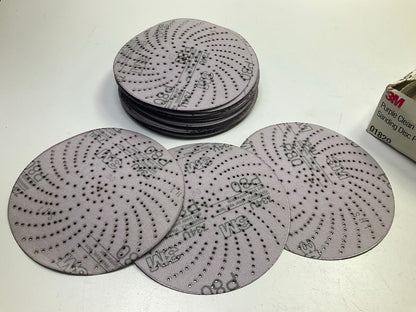 3M 01820 Purple Clean Sanding Hookit Disc 745I, 6'', P80 Grit, 39 Discs Total